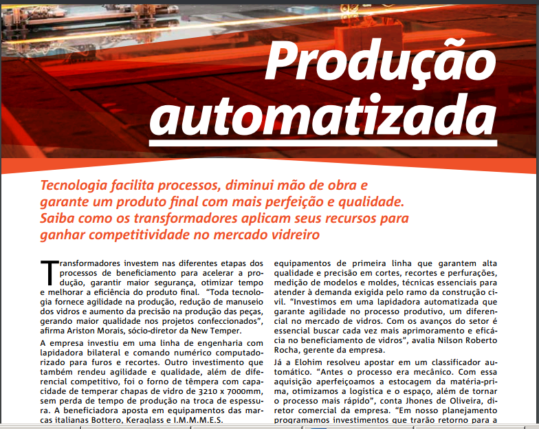 Palácio dos cristais na revista tecnologia & Vidro edição 98